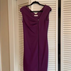 Calvin Klein plume dress.